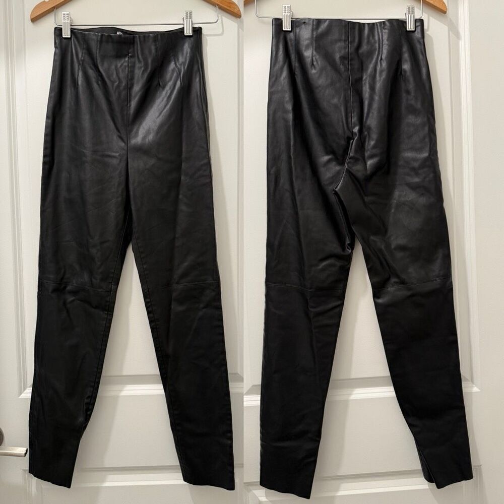 Zara Faux Leather high rise pants leggings Size S in Black